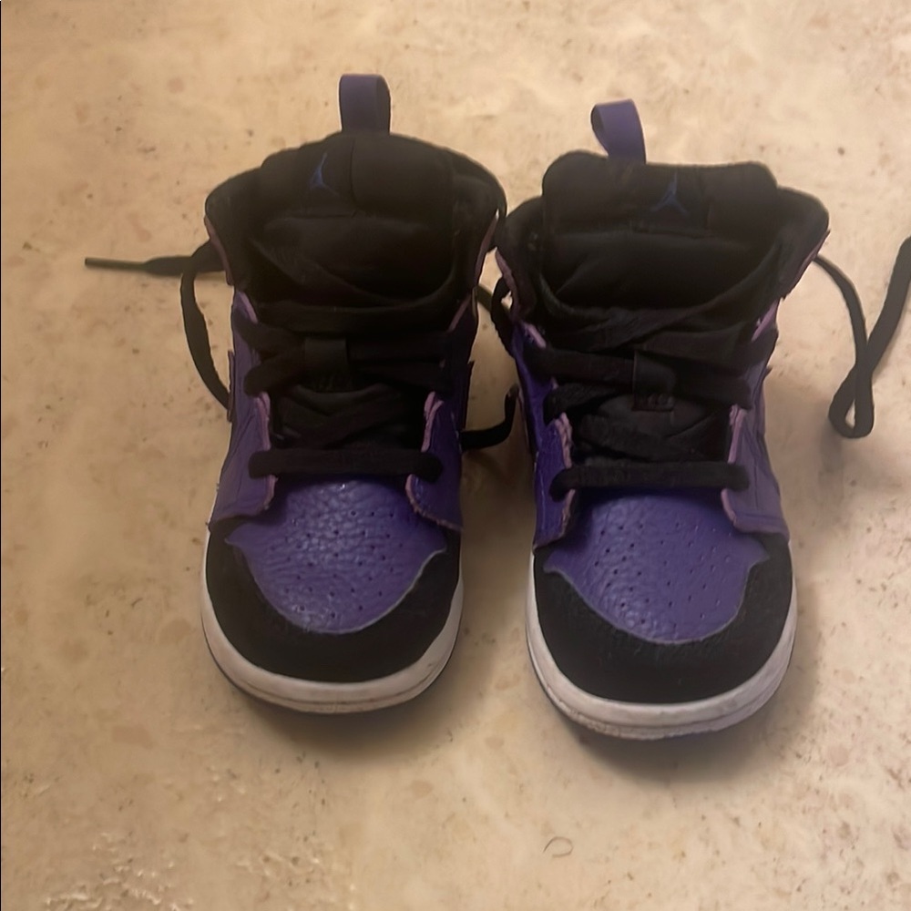 Kids Black and Purple Sneakers